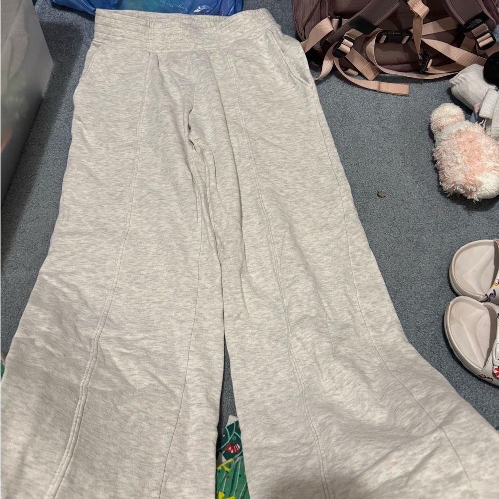 H&M heather grey wide leg sweatpants